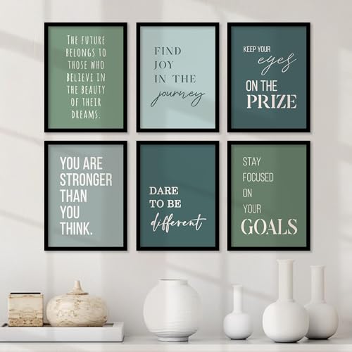 Image of kotart Quote wall Paintings with Frame for Home Decoration - Painting Living Room Bedroom Office hanging frames - Pack of 6 (14X20 Inch, F)