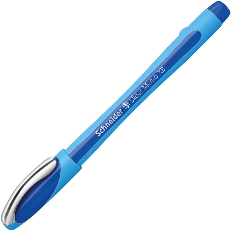 Schneider Slider Memo Ballpoint Pen, Extra Broad Point, Blue Ink, 10/Box (150203)