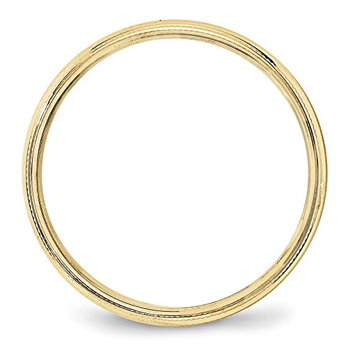 10k Yellow Gold 4mm Milgrain Plain Classic Dome Wedding Band Ring2