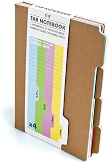 Suck UK | A5 Notebook Shaped with Tabs | Tab Notebook Set | Bullet Journal & to Do List Notebook | Students School Supplies & Revision Notebooks | Pack of 4 Writing Pad Stationery Set