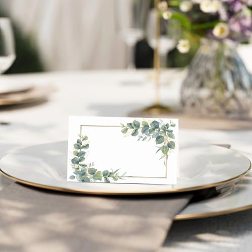 Panneaux de table eucalyptus, cartes de placement mariage et anniversaire