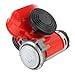 Keenso 115dB Loud Train Sound Car Horn, Premium Metal ABS Material with Stable Performance for Universal Fit Cars Motorcycles Boats (Red)