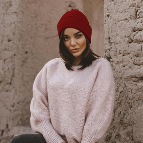 Image of ZOORON Beanie for Women Men Ski Watch Cap Cuffed Plain Skull Knit Hat Soft Fisherman Winter Hat