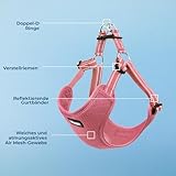Voyager Verstellbares Hundegeschirr mit Reflektorstreifen by Best Pet Supplies - Strapazierfähige Ganzkörperweste ohne Zugkraft mit Leinen-D-Ring, atmungsaktiv, Rosa, size XS