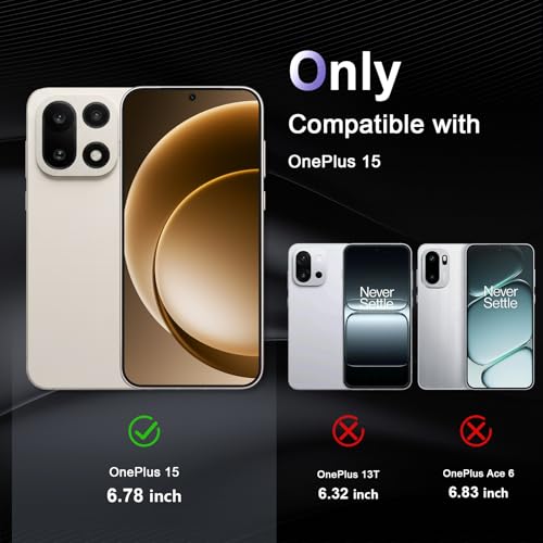 Image of Case for OnePlus 15 5G, Military Grade Drop Protection Clear Phone Case, Yellowing Resistant, Anti-Scratch Hard PC Back, Shockproof Hard Ultra-Thin Protective Cover, Transparent
