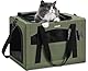 pecute Katzentasche Transporttasche Stabiler Halt Haustier Tragetasche, Transportbox Katze Leicht, Faltbar Katzen Tasche für Katzen und kleine Hunde, ideal für Reisen, Dunkelgrün