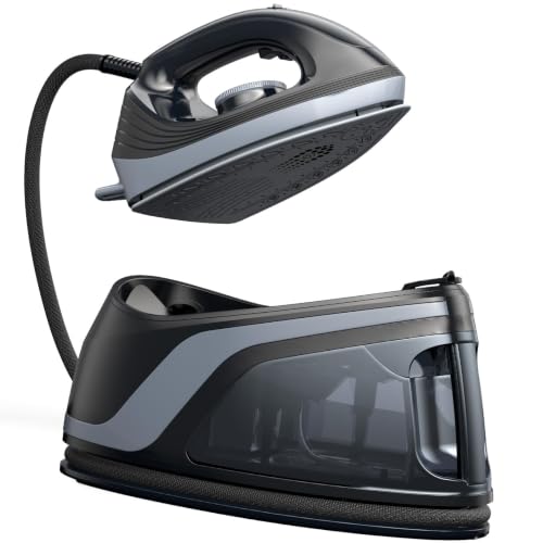 Image of Sundu Steam Iron for Clothes with Rapid Heating Ceramic Coated Soleplate, 1600W, Auto-Off Safety, Burst of Steam, Self-Clean, Anti-Calc, Anti-Drip 1400ml Water Tank for Clothes Ironing,Space Black