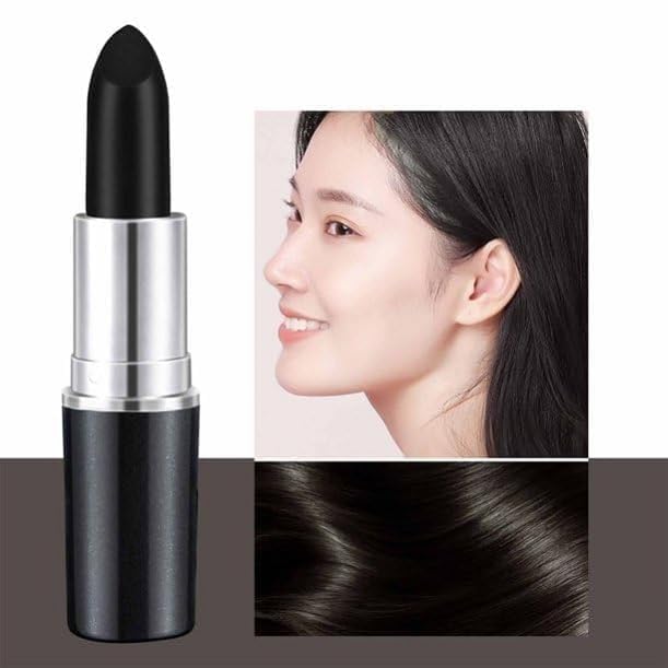 SWIREUK GIRL Natural Hair Color Root Touch Up For Grey Hair, Non-Toxic White Hair Coverage Touch Up Hair Dye Pencil For Men & Women (Black, 1 count) (Carbon Black, Small.) 1