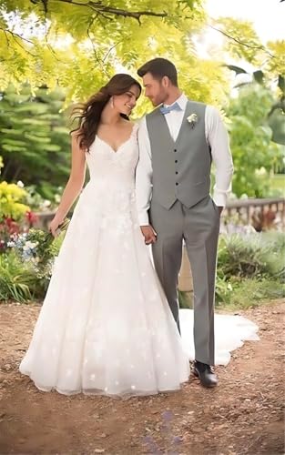 Men's Mens 2 Piece Vest and Pants Set Suits Set Grooms Tuxedos Formal Business Wedding Prom Party Suit3