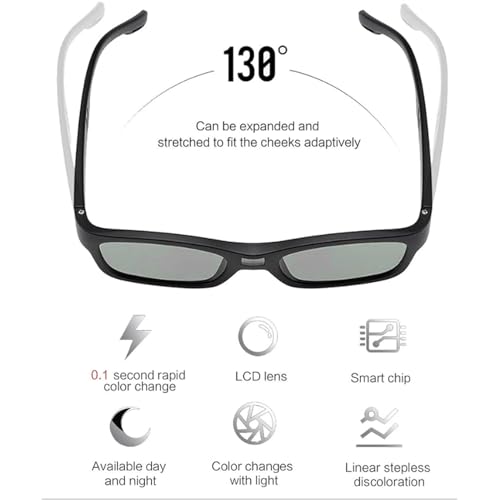 COTIA 0.1 Seconds Smart Photochromic Polarized Men's Sunglasses for Driving and Riding Day and Night Fishing Sun Glasses (black) by COTIA - Used condition - Image 6