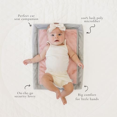 Image of Saranoni Luxury Security Blankets for Babies | Ultra-Soft Lush and Boutique Quality Baby Blanket | Light Pink /Gray, Mini - 15 inch x 20 inch