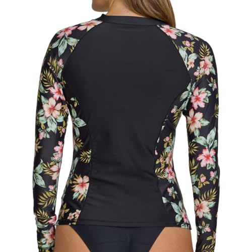 Image of Hurley Rash Guard for Women Full Zip, Zip Up Long Sleeve Swim Shirts for Women, Surfing Top UPF 50+ SPF Sun & UV Protection