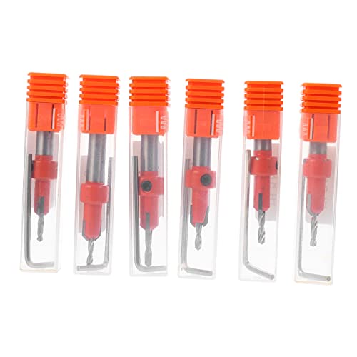 jojofuny Working Countersink Drill Bits Set 6pcs Wood Drilling Bits Screw Step Self Bit Hand Tool Hardware Accessories Chamfer Tool