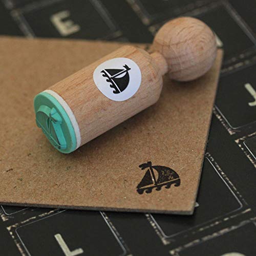 Luck and Luck Sailing Boat Very Mini Wooden Nautical Rubber Stamp Craft/Scrapbooking