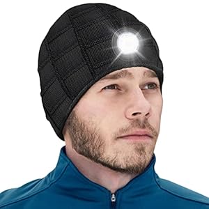 Stocking Stuffers for Men Beanie Hat with Light – Christmas Birthday Gifts for Men LED Headlamp Hats Winter Cap Gifts…