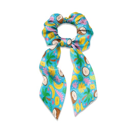Qehuruxo Hair Bow Tie Set of 2 Hair Tie with Ribbon Fall Bow Ponytail Holder Hair Scarf Scrunchies Slip Scrunchies Satin Scrunchies for Straight Y2K 2026 Fashion