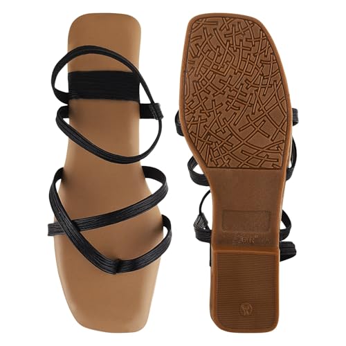 Image of SilverArrow womens Breeza Flat Sandal, Fashion Sandals with Strap, Suitable for Fusion Outfit