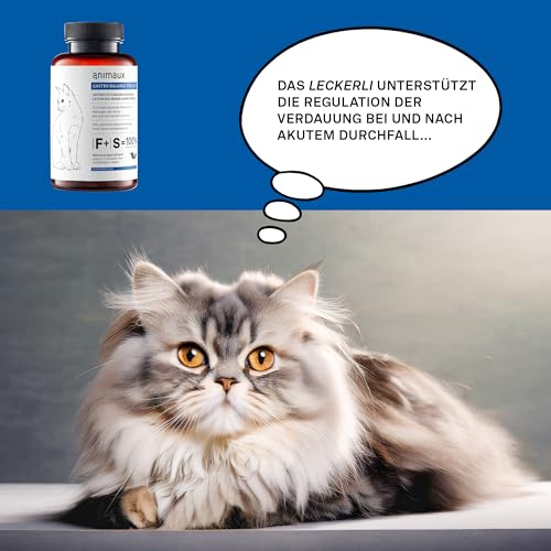 animaux Gastro Balance for Cats – 90 Kautabletten – Diät-Ergänzungsfuttermittel für Katzen, für Magen-Darm-Trakt, Verdauung, bei Durchfall, Verstopfung & Blähungen, mit Probiotika