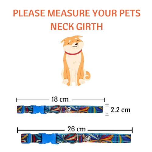 Image of Emily Pets Dog Collar Safety Locking Buckle, Adjustable Soft Breathable Comfortable Nylon Pet Collar for Small, Medium Dogs & Cats (Color May Vary)