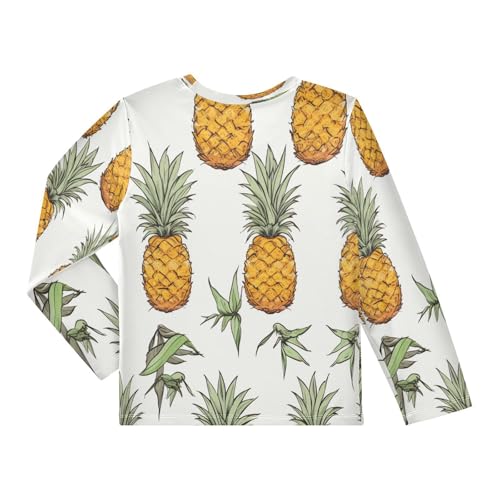 Boys Rash Guard Swim Shirt Long Sleeve UPF+ 50 Sun Shirts Quick Dry Shirt Pineapple Fruit for Toddler Kids2