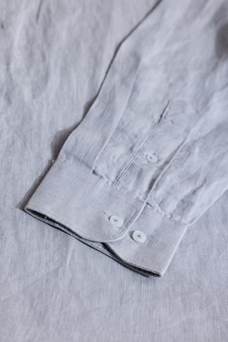 Image of SNITCH Men Casual Shirt | Slim Fit Full Sleeve Classic Collar Solid Pattern | 100% Linen, Breathable & Lightweight Fabric, Machine Washable