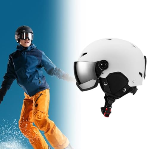 Casco de esquí resistente al viento con orejeras acolchadas blancas XL 7