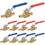 SUNGATOR 10-Pack Pex Ball Valve 1/2 Inch, Full Port 1/4 Turn Crimp 1/2' Pex Shut Off Valve for Hot and Cold Water, UPC Certified