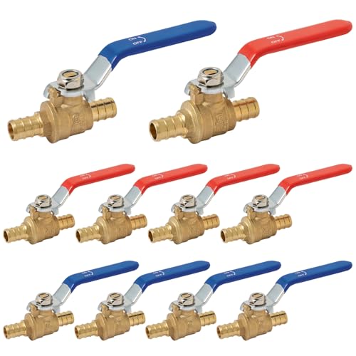 SUNGATOR 10-Pack Pex Ball Valve 1/2 Inch, Full Port 1/4 Turn Crimp 1/2