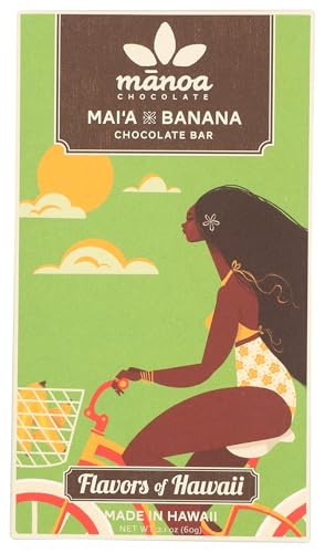 MANOA CHOCOLATE Mai'a Banana Dark Chocolate Bar, 2.1 OZ