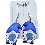 World Traveler Gnome - Earth Day Earrings - Globe Trotter