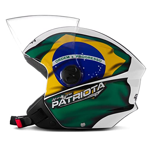 Capacete New Liberty Three Patriota 60 Branco/Verde