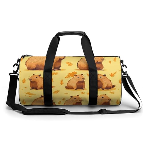 Capybara Sports Gym Bag Travel Duffel Workout Bag with Adjustable Strap