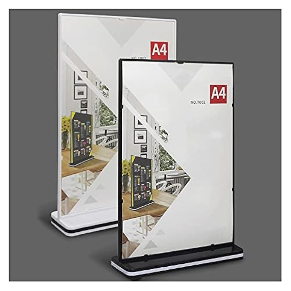 Tafelstandaard recht dubbelzijdige presentatie 8.5 x 11 inch office tabel teken display holdert-vorm base portret-stijl dubbelzijdig menu display, ad fotolijst (2 stks) Sign Holder Poster Stand