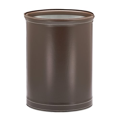 Kraftware Grant Signature Home Stitched Chocolate Waste Basket, 14