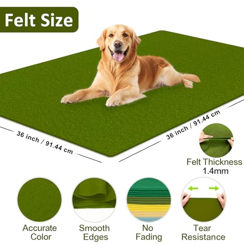 Image of XSEINO Campsite Green Large Felt Fabric 36 inch X 36 inch(1 Square Yard), 1.4 mm Thick Soft Felt Fabric Sheet for Crafts, Green Series Colors Soft Nonwoven Fabric, Fit for Decoration, Sewing, DIY Crafts