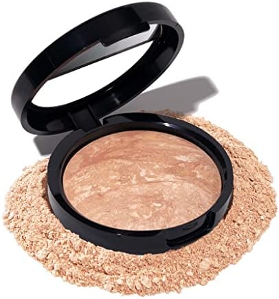 LAURA GELLER NEW YORK Award-Winning Baked Balance-n-Brighten Color Correcting Powder Foundation - Light - Buildable Light to Medium Coverage - Demi-Matte Natural Finish