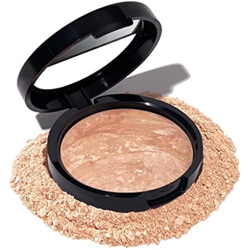 LAURA GELLER NEW YORK Award-Winning Baked Balance-n-Brighten Color Correcting Powder Foundation - Light - Buildable Light to Medium Coverage - Demi-Matte Natural Finish