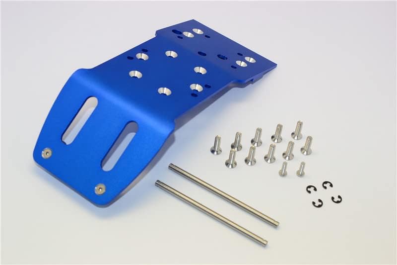GPM for HPI Savage 21, X, XL, K4.6, Flux Upgrade Parts Aluminum Rear Skid Plate with Pins & Screws & Aluminum Collars - 1Pc Set Blue
