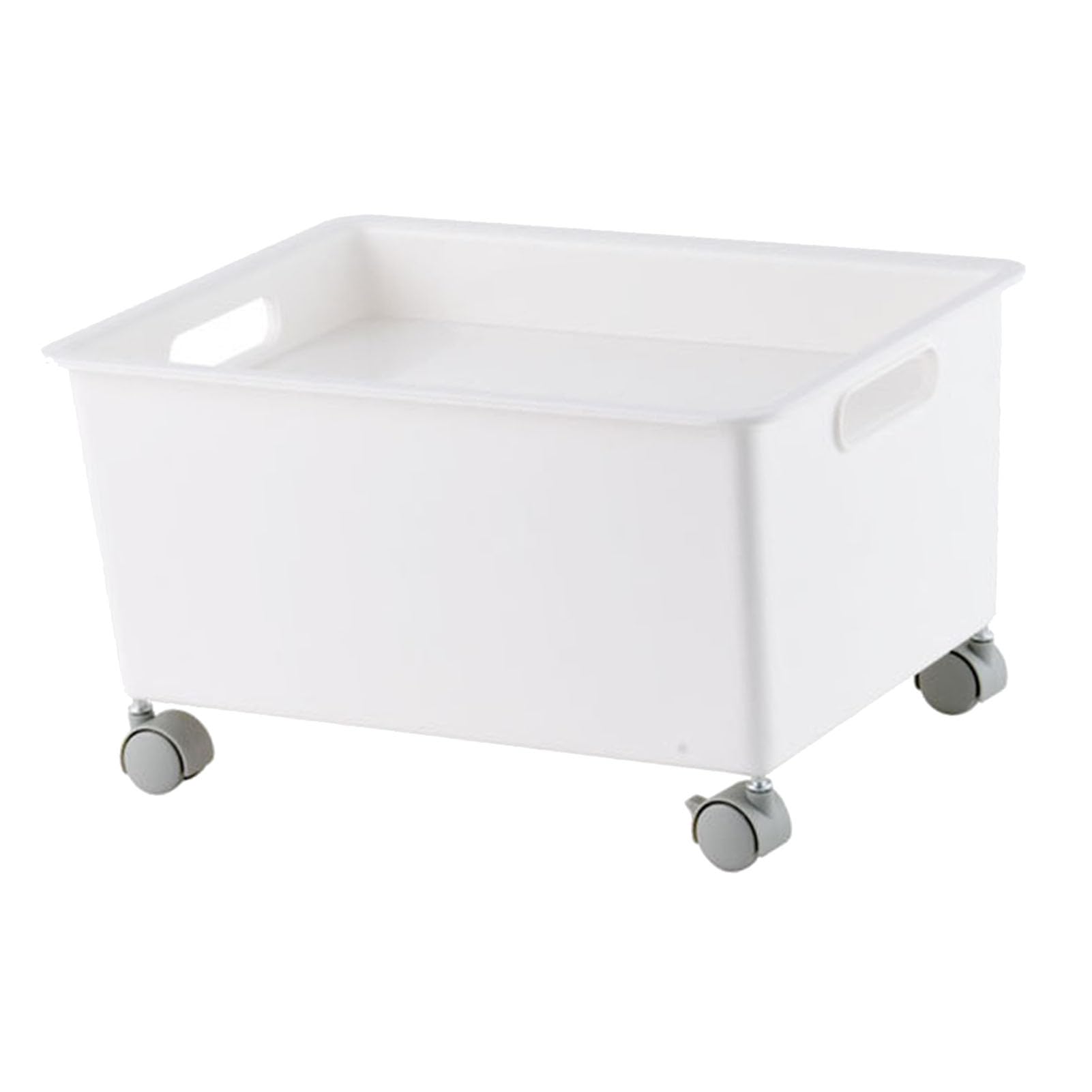Contenedores de almacenamiento con ruedas, caja de almacenamiento rodante, caja de archivos rodante, cesta para libros, organizador de adornos con ruedas para libros, ropa, zapatos (Blanca)