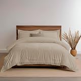 Kit Enxoval 6 Peças Edredom Dupla Face e Jogo de Cama de Elástico e Fronhas Casal Queen Casa Dona (Bege)