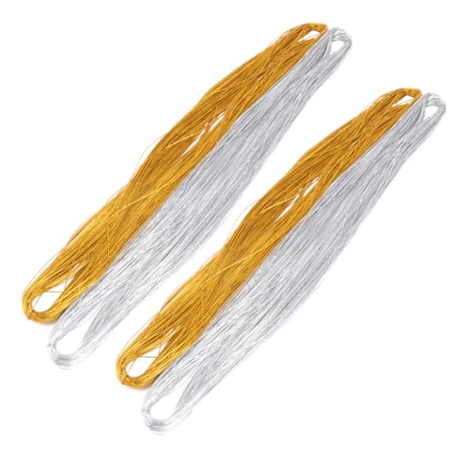 HOMSFOU Hilo Plata De Obsequio Hilos Para Envolver Invitaciones Decoración Para Regalos Navideños De Colores Para Etiquetas Cordon Dorado Cordón De Soutache