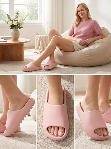Image of Cloud Slides for Women Men, Unisex Recovery House Slides Indoor Outdoor, Waterproof Shower Shoes for Bathroom, Womens Mens Walking Sandals Comfortable