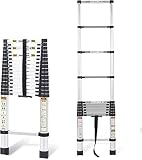 RIKADE 6,2M Teleskopleiter ,Haushaltsleiter,Klappleiter, Ausziehleiter,Mehrzweckleiter,Tragbare Ausziehleiter aus hochwertiges Aluminium,Max Belastung 150 kg/330