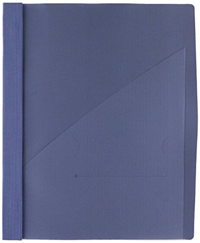 Wilson Jones Frosted Front Report Covers with Pocket, 3-Hole Punched, Dark Blue, 5 Covers per Pack (W71111C)