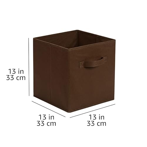 image for Amazon Basics Cube Organizer Storage Bins Handles, Collapsible Fabric,