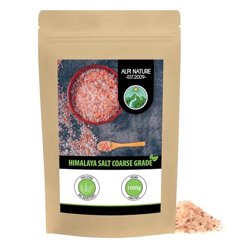 Alpi Nature Himalayan Pink Salt Coarse 1kg 2.2 lb, Pink Salt Himalaya, Himalayan Rock salt 2-5mm