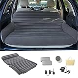 KMZ Materasso gonfiabile SUV per auto, camion e campeggio – letto auto portatile spesso da viaggio, include 2 cuscini e pompa elettrica