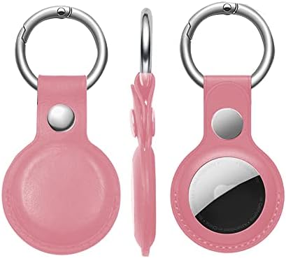 Pure Handmade Cowhide Cover for Air Tag,GPS Item Finders Accessories (Pink)