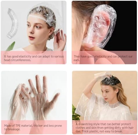 21 pcs Hair Dye Kit Professional Salon Tools with Hair — texture and fabric close-up