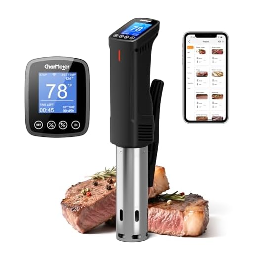 2.4g Wifi Sous Vide Cooker CharMeter Sous Vide Machine CSV-100-W, 1000 Wattts Sous-Vide Cooker Immersion Circulator App Control with 14 Preset Recipes, Calibration Function,Fast-Heating with Timer